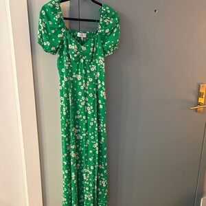 & Other Stories Green Floral Maxi Dress